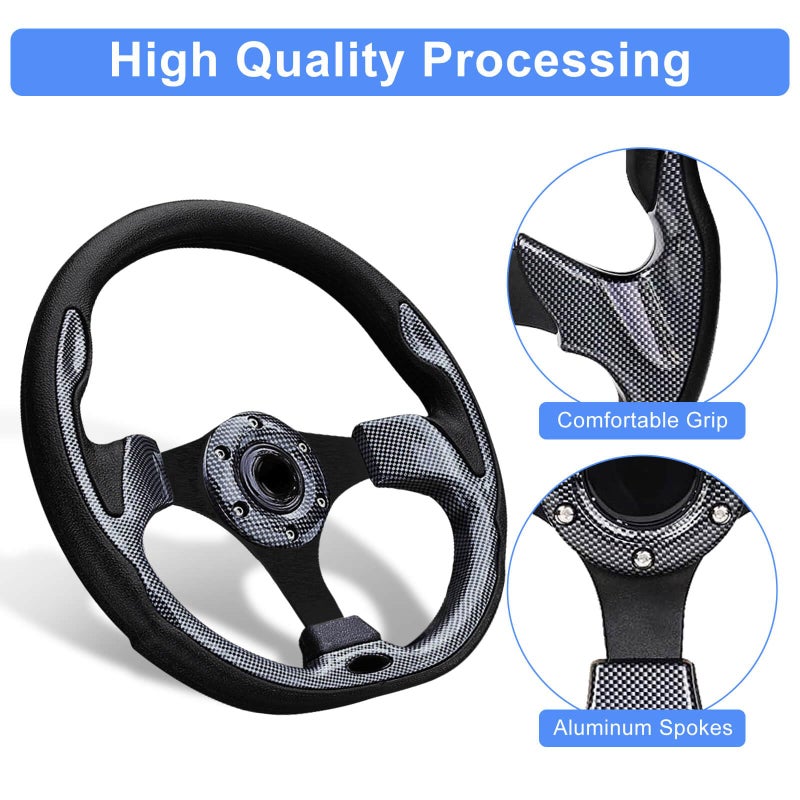 MOSNAI Golf Cart Steering Wheel, Fit EZGO TXT RXV, Club Car DS Precedent Tempo, Yamaha G2-G29 Most Golf Cart, Universal Golf Steering Wheel, Ergonomic Design, D Shape Design - Image 4